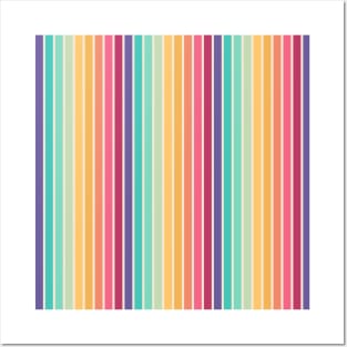 Retro Rainbow Stripes Posters and Art